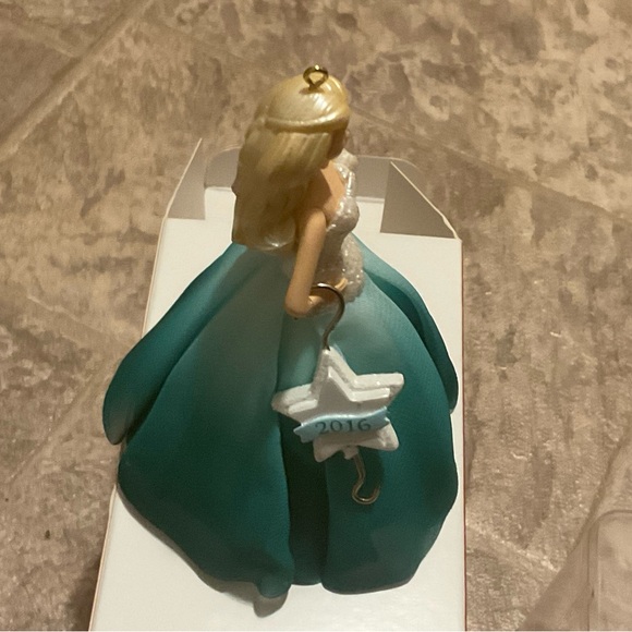 Hallmark Keepsake Barbie Ornament with Teal and White Gown - Picture 6 of 6